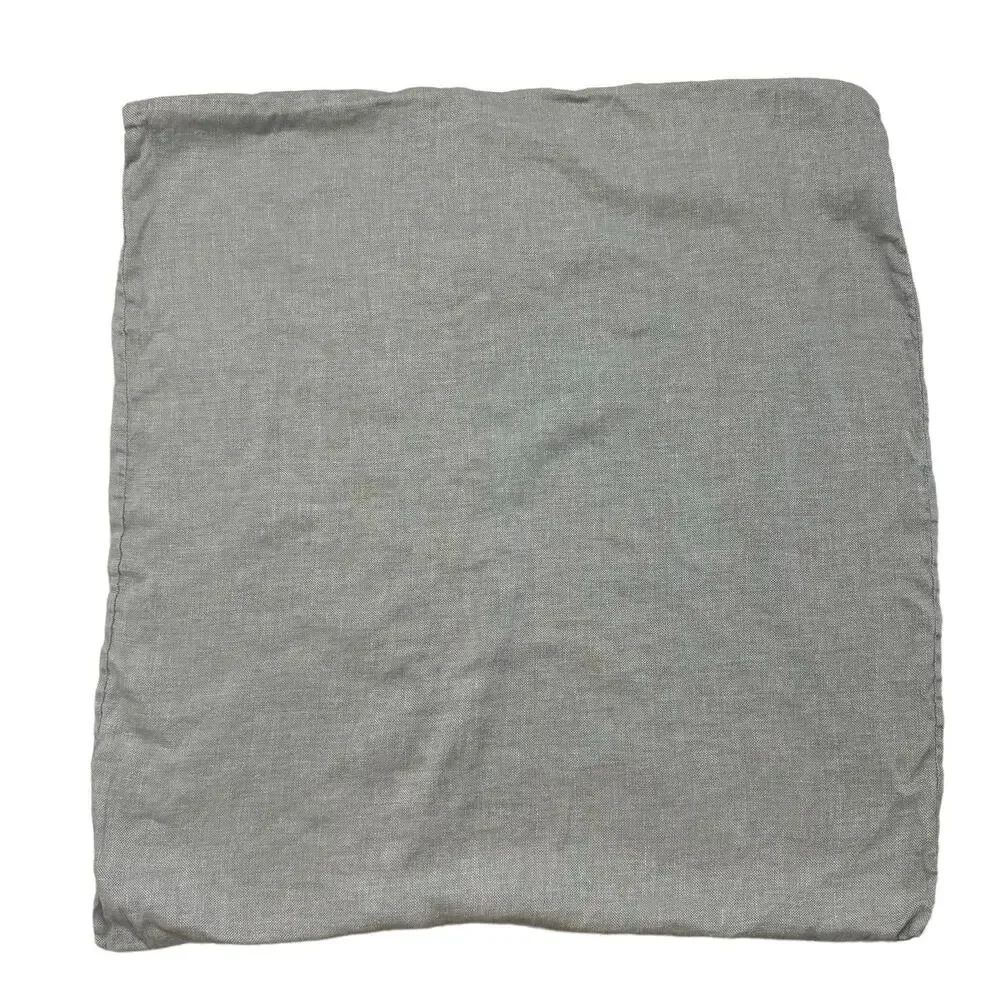 WEST ELM Hemp Cotton Light Gray 26x26 in. Pillow Sham Case Woven Bedding